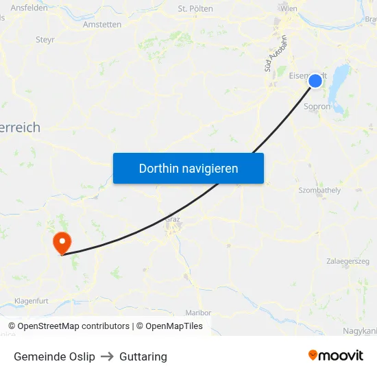 Gemeinde Oslip to Guttaring map