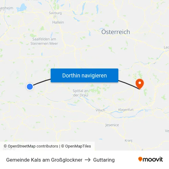 Gemeinde Kals am Großglockner to Guttaring map