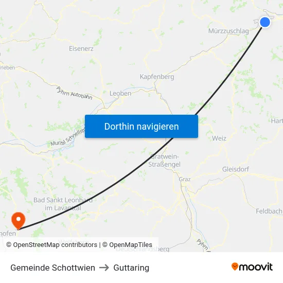 Gemeinde Schottwien to Guttaring map