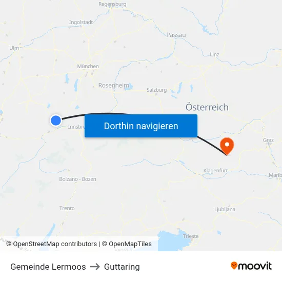 Gemeinde Lermoos to Guttaring map