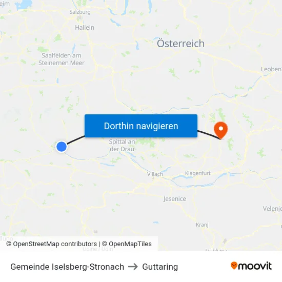 Gemeinde Iselsberg-Stronach to Guttaring map