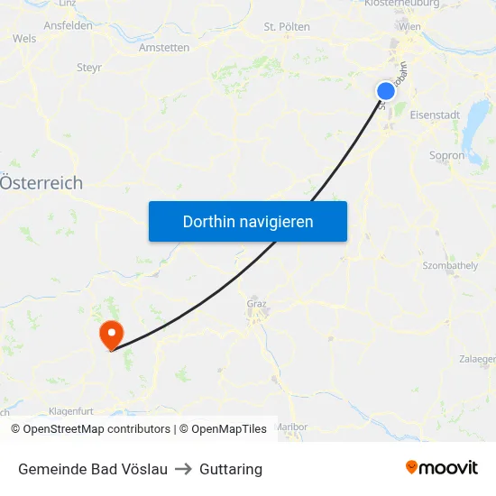 Gemeinde Bad Vöslau to Guttaring map