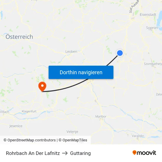 Rohrbach An Der Lafnitz to Guttaring map