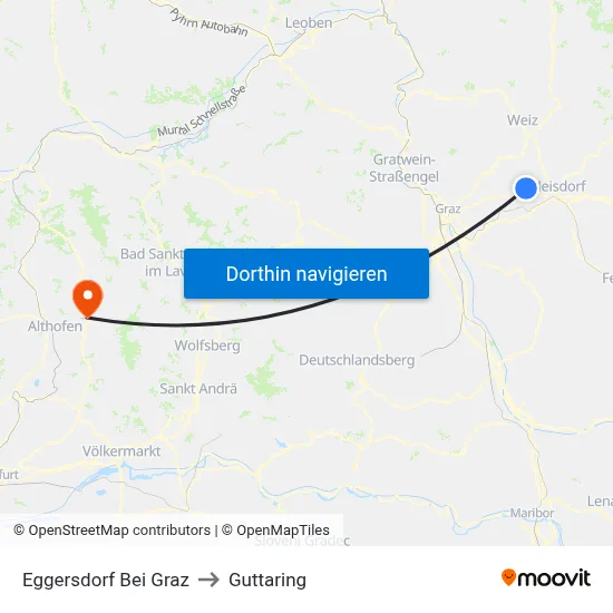 Eggersdorf Bei Graz to Guttaring map