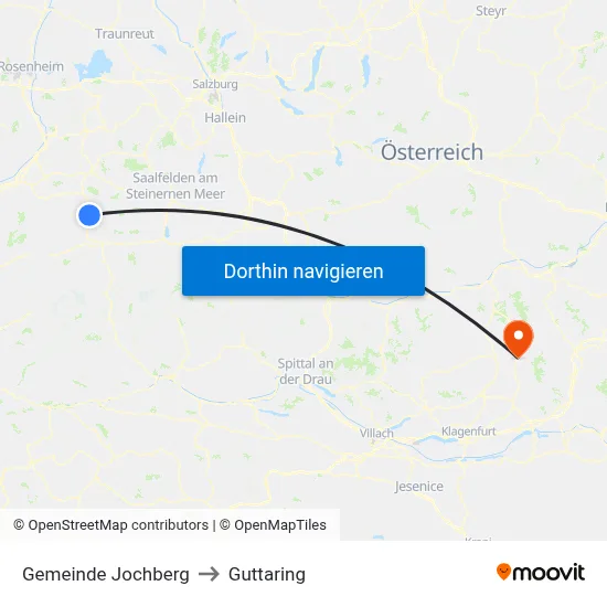 Gemeinde Jochberg to Guttaring map