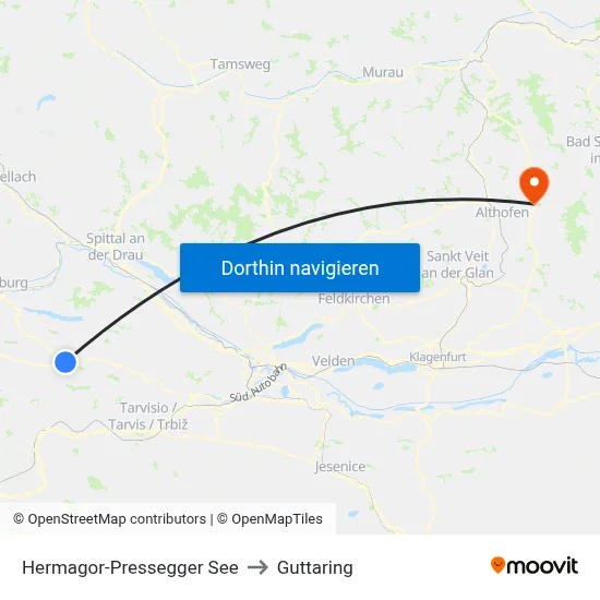 Hermagor-Pressegger See to Guttaring map