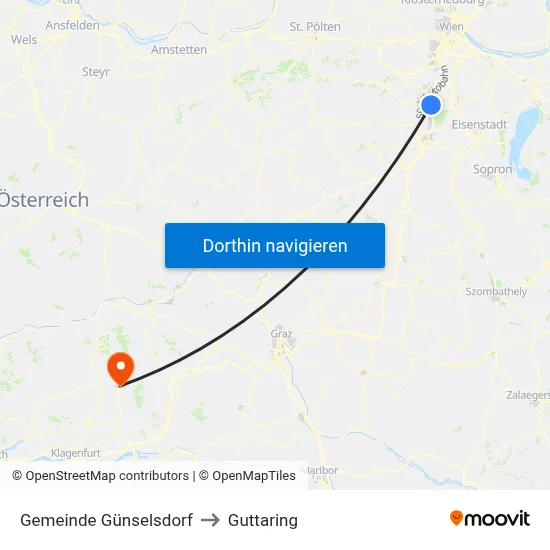Gemeinde Günselsdorf to Guttaring map