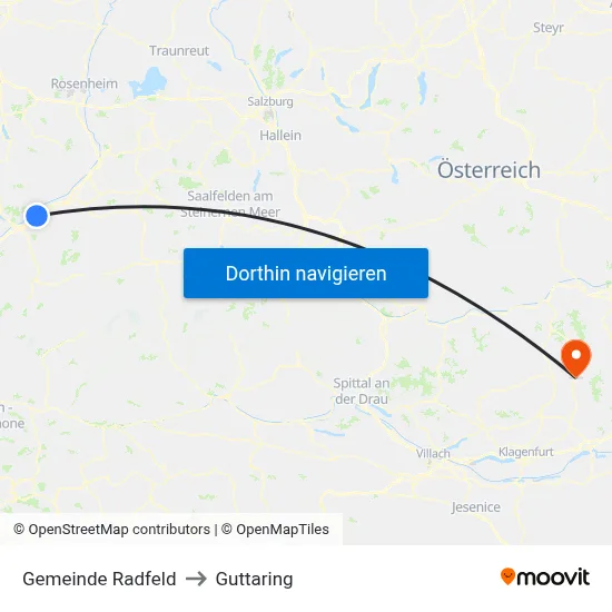Gemeinde Radfeld to Guttaring map