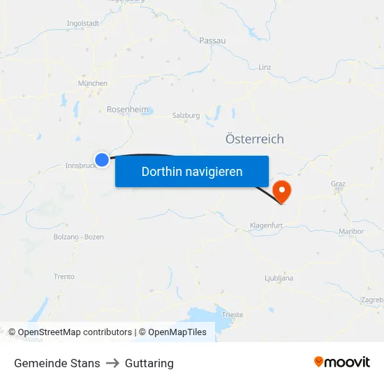 Gemeinde Stans to Guttaring map
