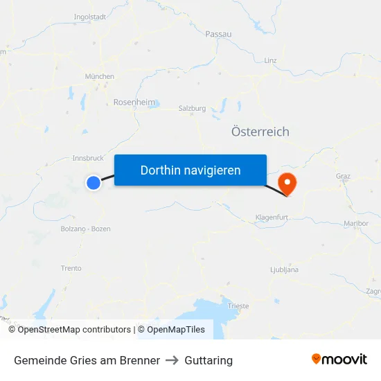 Gemeinde Gries am Brenner to Guttaring map