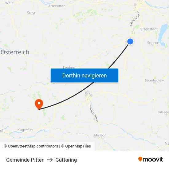 Gemeinde Pitten to Guttaring map