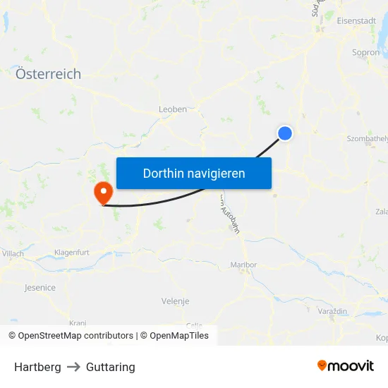 Hartberg to Guttaring map