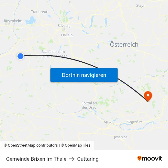 Gemeinde Brixen Im Thale to Guttaring map