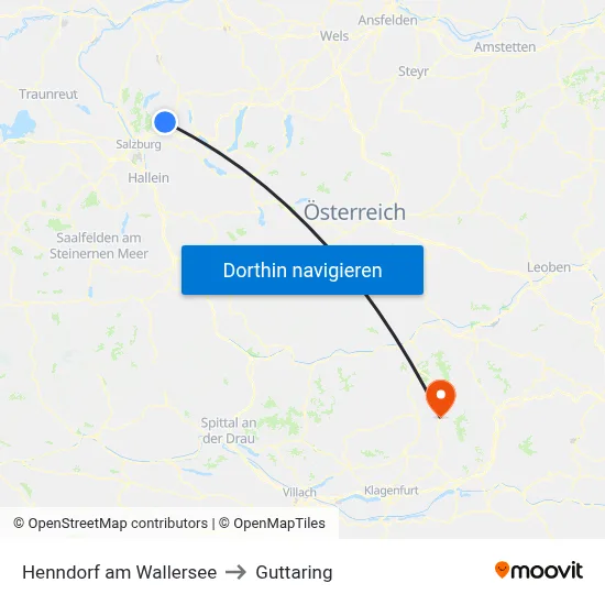 Henndorf am Wallersee to Guttaring map