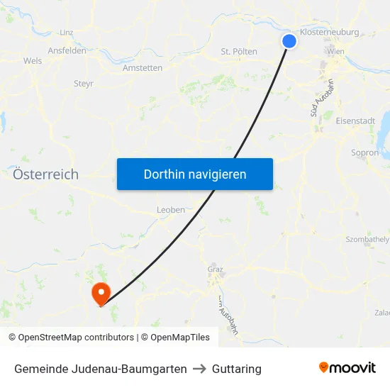 Gemeinde Judenau-Baumgarten to Guttaring map