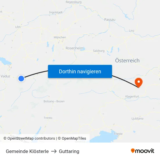Gemeinde Klösterle to Guttaring map