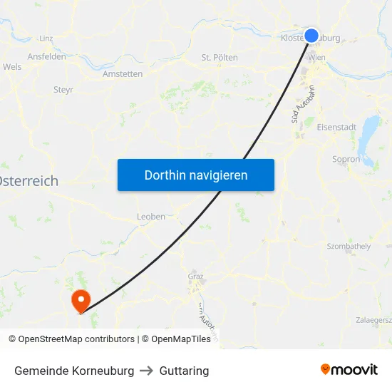 Gemeinde Korneuburg to Guttaring map