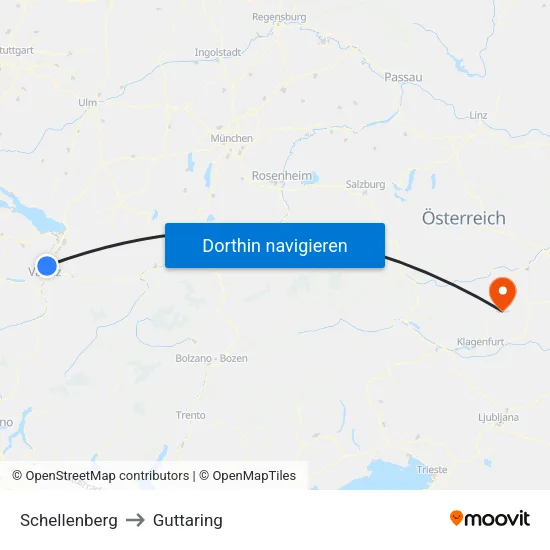 Schellenberg to Guttaring map