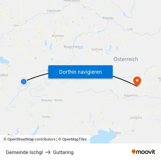 Gemeinde Ischgl to Guttaring map