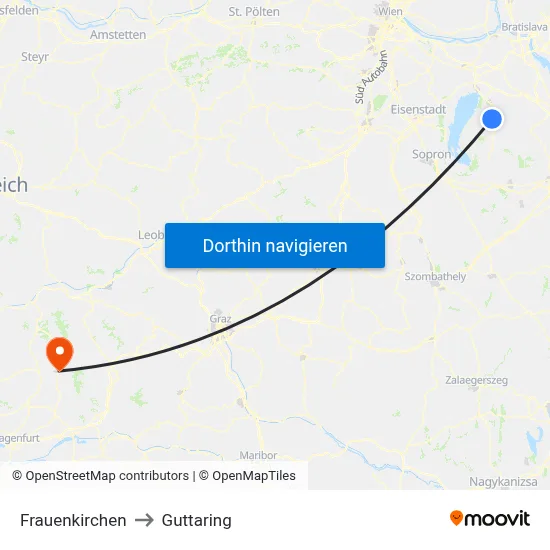 Frauenkirchen to Guttaring map