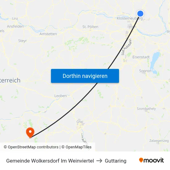 Gemeinde Wolkersdorf Im Weinviertel to Guttaring map