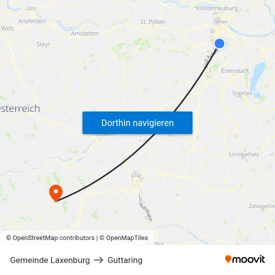 Gemeinde Laxenburg to Guttaring map