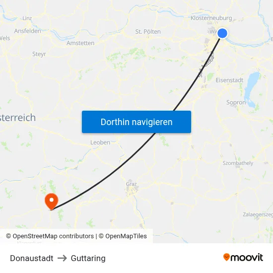 Donaustadt to Guttaring map
