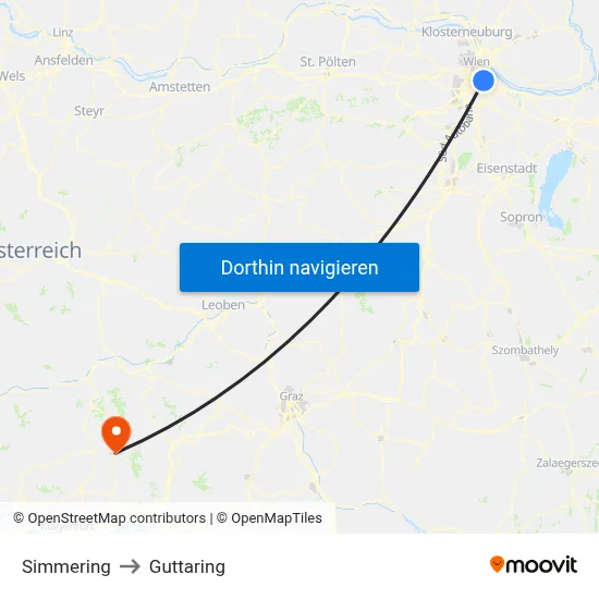 Simmering to Guttaring map