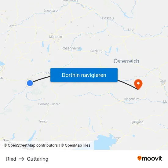 Ried to Guttaring map