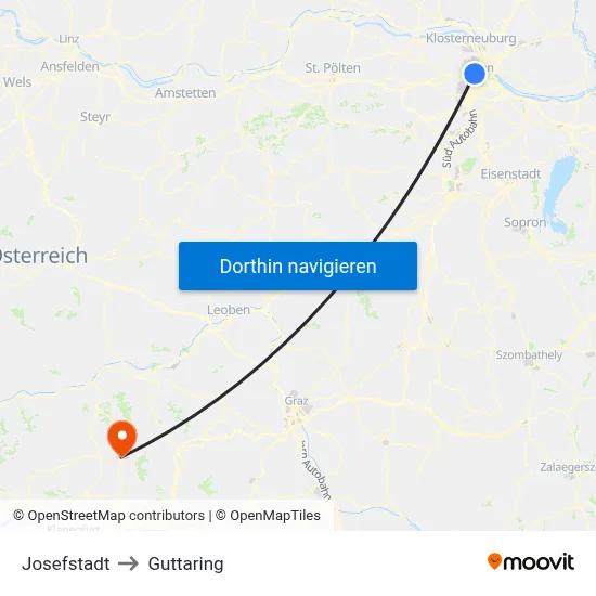 Josefstadt to Guttaring map