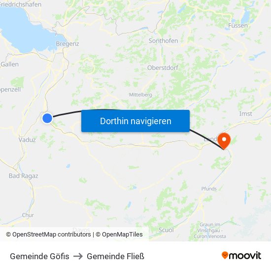 Gemeinde Göfis to Gemeinde Fließ map