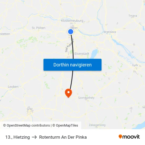 13., Hietzing to Rotenturm An Der Pinka map