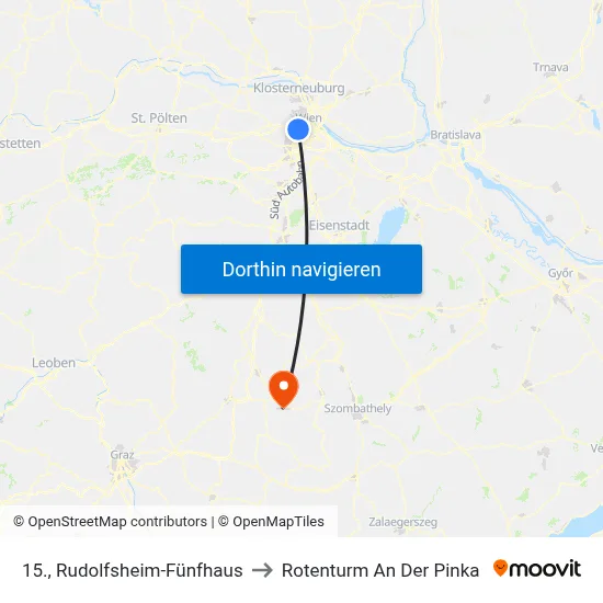 15., Rudolfsheim-Fünfhaus to Rotenturm An Der Pinka map