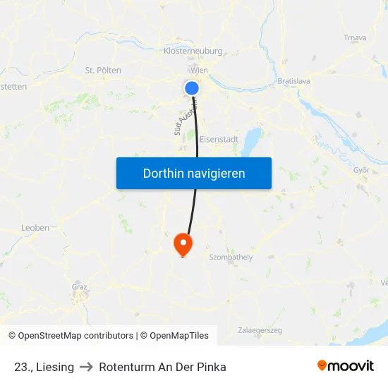 23., Liesing to Rotenturm An Der Pinka map