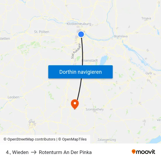 4., Wieden to Rotenturm An Der Pinka map