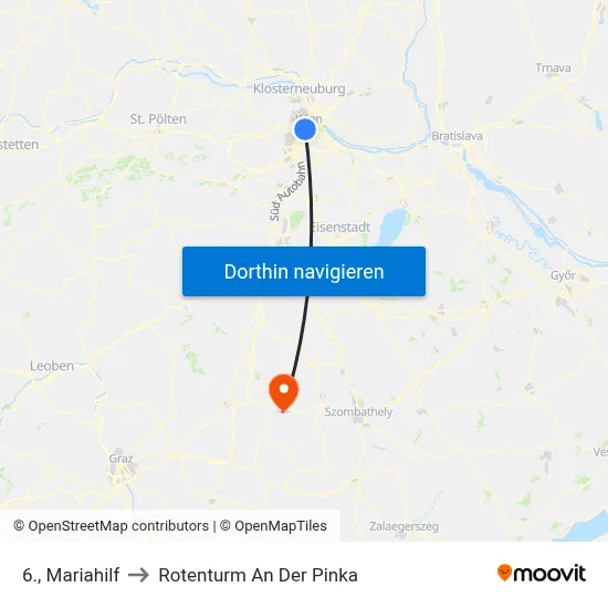 6., Mariahilf to Rotenturm An Der Pinka map