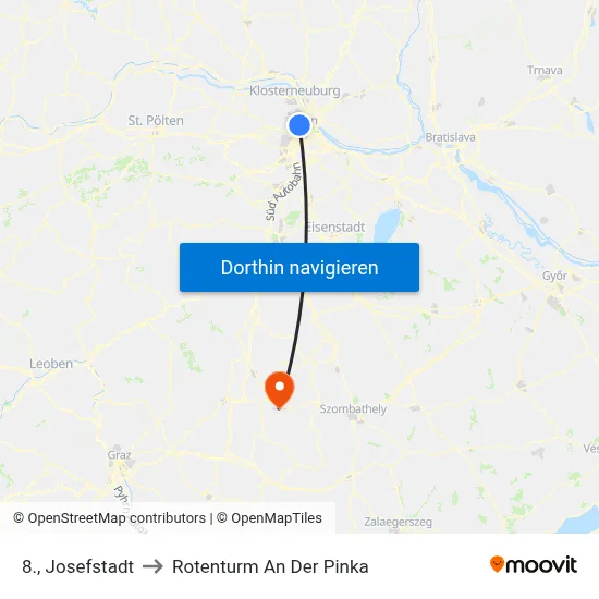8., Josefstadt to Rotenturm An Der Pinka map