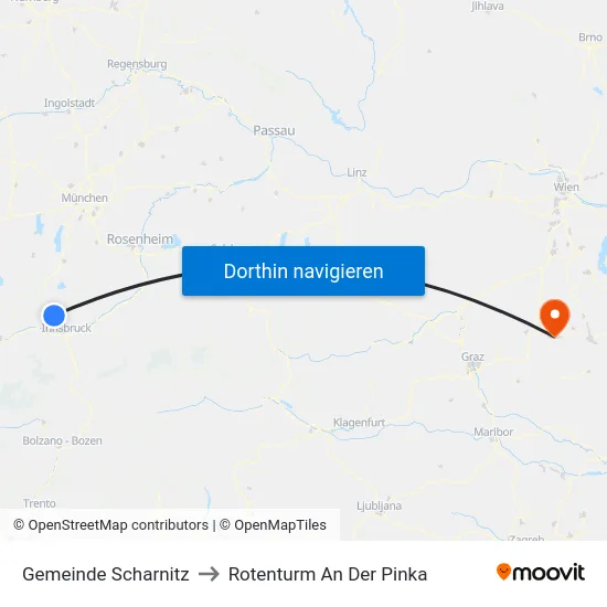Gemeinde Scharnitz to Rotenturm An Der Pinka map