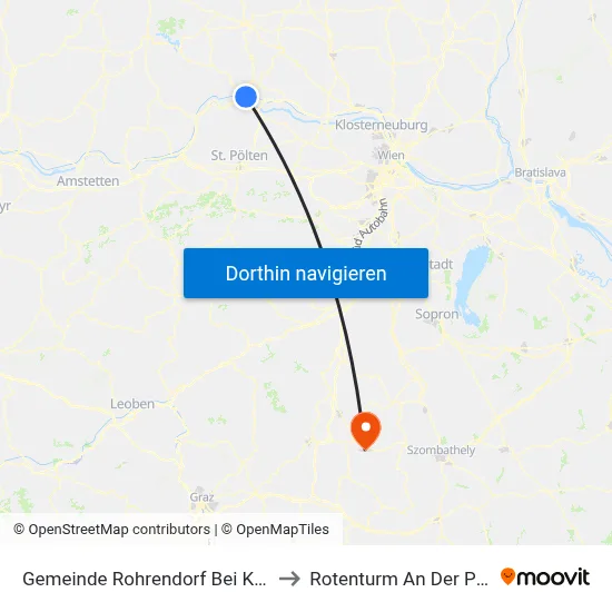Gemeinde Rohrendorf Bei Krems to Rotenturm An Der Pinka map
