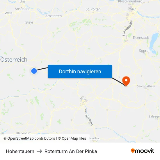 Hohentauern to Rotenturm An Der Pinka map