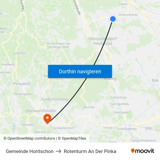 Gemeinde Horitschon to Rotenturm An Der Pinka map