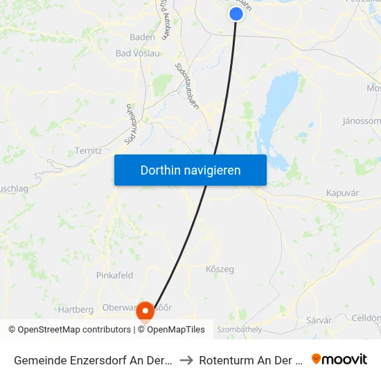 Gemeinde Enzersdorf An Der Fischa to Rotenturm An Der Pinka map