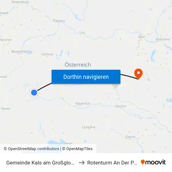 Gemeinde Kals am Großglockner to Rotenturm An Der Pinka map