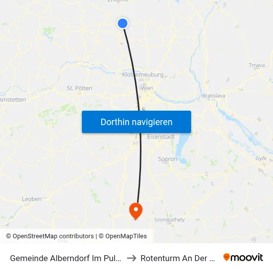 Gemeinde Alberndorf Im Pulkautal to Rotenturm An Der Pinka map