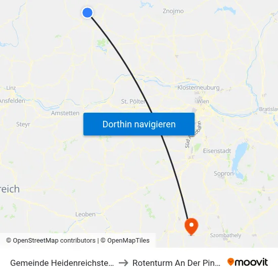 Gemeinde Heidenreichstein to Rotenturm An Der Pinka map