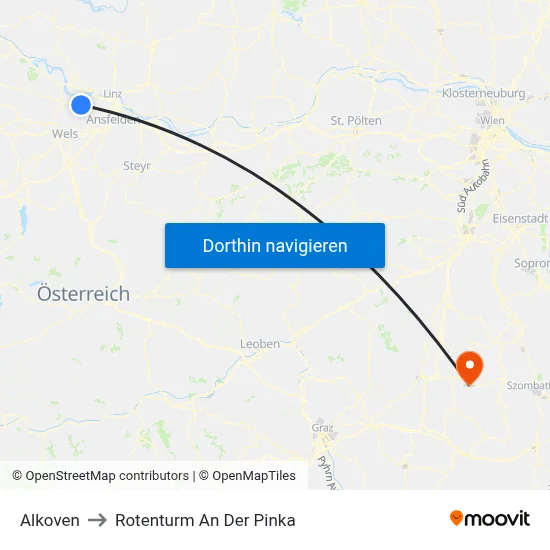 Alkoven to Rotenturm An Der Pinka map