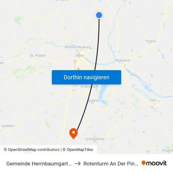 Gemeinde Herrnbaumgarten to Rotenturm An Der Pinka map
