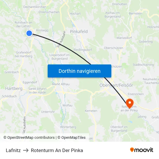 Lafnitz to Rotenturm An Der Pinka map