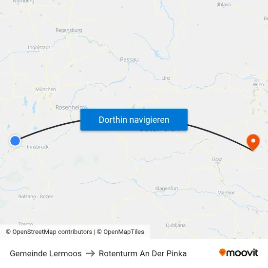 Gemeinde Lermoos to Rotenturm An Der Pinka map