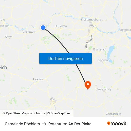 Gemeinde Pöchlarn to Rotenturm An Der Pinka map